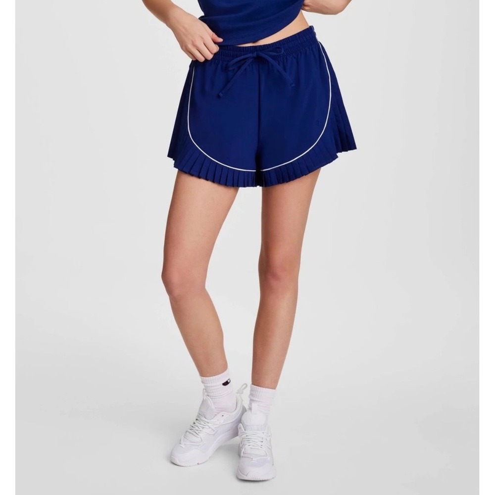 Champion Womens Pleated Tennis Shorts Royal Blue Moisture Wicking Size S NWT